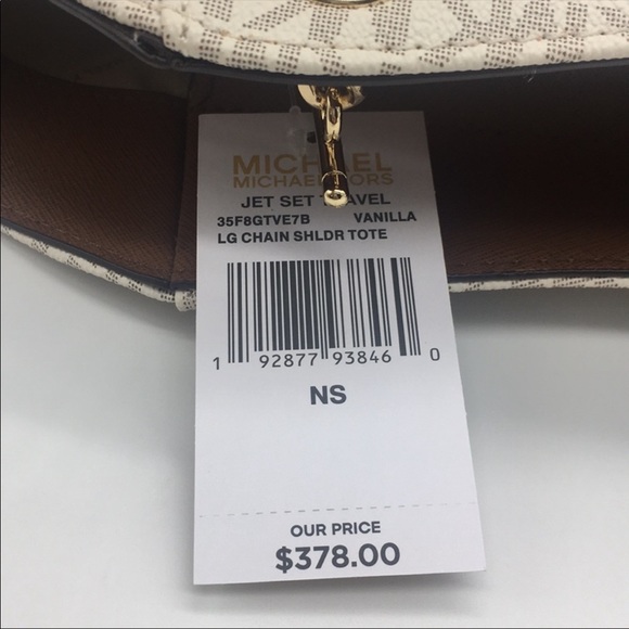 MICHAEL KORS LG CHAIN SHOULDER TOTE VANILLA - Picture 15 of 16